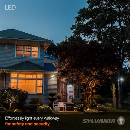 Sylvania Night Chaser LED PAR38 Light Bulb, 250W = 23W, 22 Year, Dimmable, Super Bright 2650 Lumens, Wet Rated, 5000K, Daylight - 2 Pack (41358)