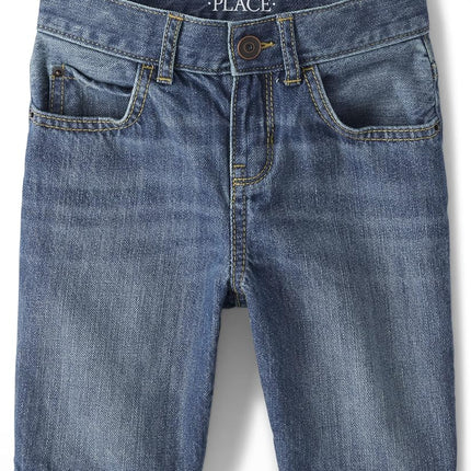 The Children's Place Short en jean extensible pour garçons, lot de 3, délavé foncé, taille 8