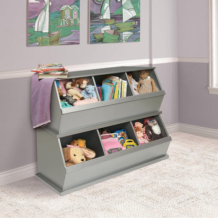 Badger Basket Three Bin Storage Cubby, Silver