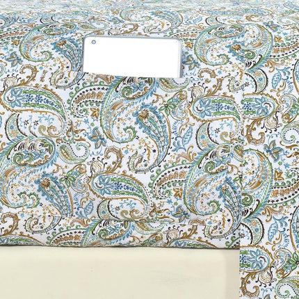 Elegant Comfort Softest and Coziest 6-Piece Bedding Bed Sheet Set - 1500 Premium Hotel Quality Microfiber - Deep Pocket, Wrinkle Resistant 6-Piece Paisley Pattern Bed Sheets, King, Paisley Teal