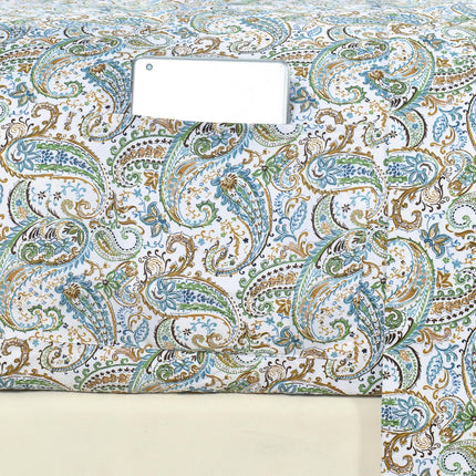 Elegant Comfort Softest and Coziest 6-Piece Sheet Set - 1500 Premium Hotel Quality Microfiber - Deep Pocket, Wrinkle Resistant 6-Piece Paisley Pattern Bed Sheet Set, Queen, Paisley Teal
