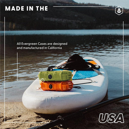 Evergreen 56 x Waterproof Waterproof Protective Case - Travel Safe/Mil Spec/Made in USA - for Organizing Cameras, Phones, Camping, Fishing, Hiking, EDC Sports, Topo Black, Hard Case