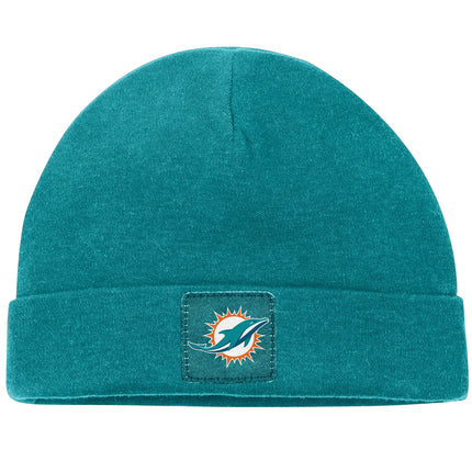 Gerber NFL Baby Boys' 3Pc Bodysuit, Footed Pant, & Cap Set, Miami Dolphins, 0-3 Months
