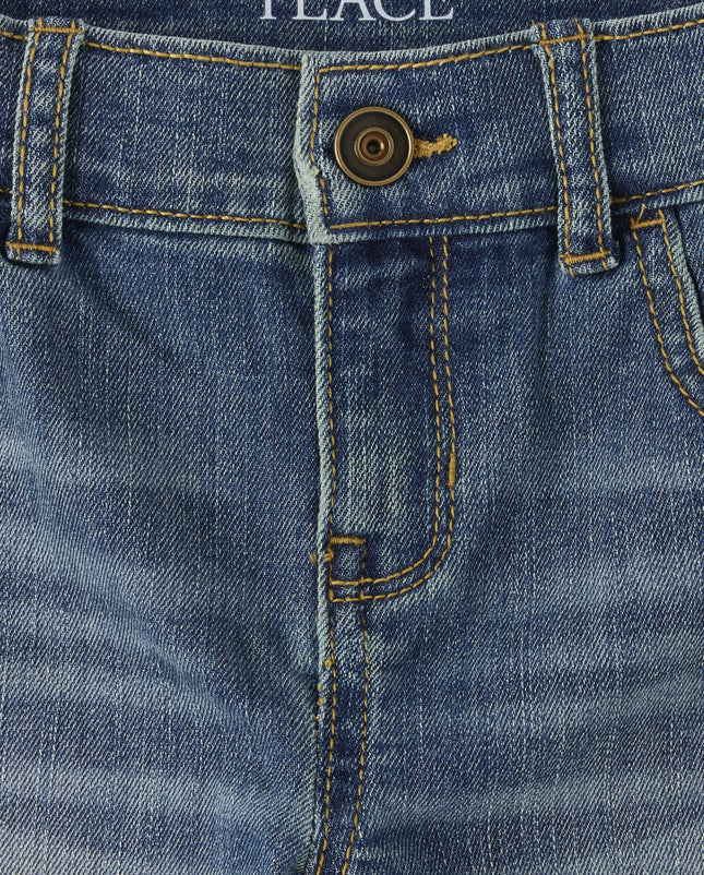 The Children's Place Pantalones Cortos de Jean Elásticos para Niño, Lavado Degroot, 8