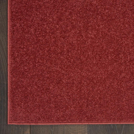 Nourison Essentials Indoor/Outdoor Brick Red 7' x Square Area Rug, Easy Cleaning, Non Shedding, Bed Room, Living Room, Dining Room, Backyard, Deck, Patio (7 Square)