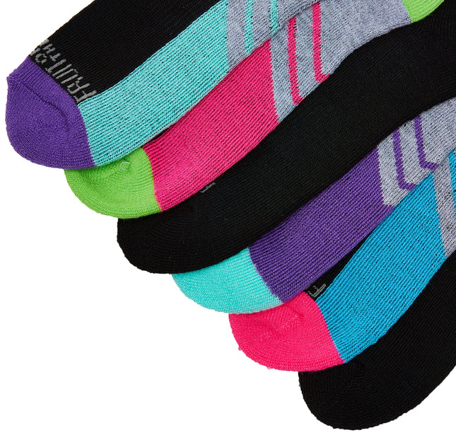 Calcetines de niña invisibles de Fruit of the Loom, paquete de 10, negros surtidos, 10.5-4 (Mediana)