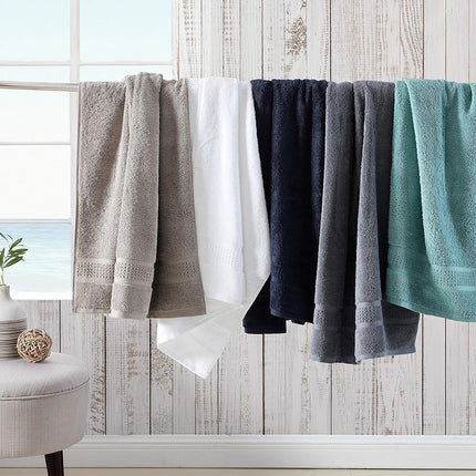 Nautica - Bath Towels, Highly Absorbent & Fade Resistant Bathroom Essentials, Oeko-Tex Certified (Oceane Navy, 6-Piece)