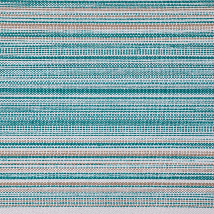 DII Fringed Stripe Tabletop, Table Runner, Cotton, Teal, 14x72