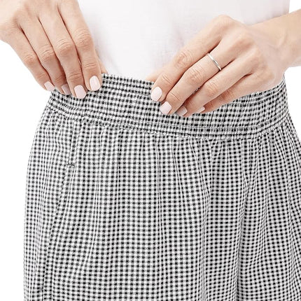 Chef Works Women's Essential Baggy Chef Pants, Small Check, Medium