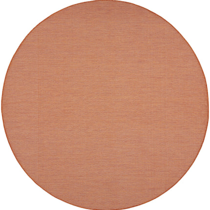 Nourison Positano Indoor/Outdoor Terracotta 8' x Round Area Rug, Easy Cleaning, Non Shedding, Bed Room, Living Room, Dining Room, Backyard, Deck, Patio (8 Round)