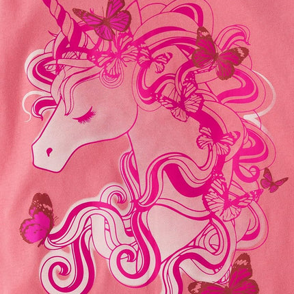 The Children's Place Camisetas gráficas de manga corta para niñas para todas las festividades, paquetes múltiples, Unicornio/Soñadora/Girasol, Talla XL