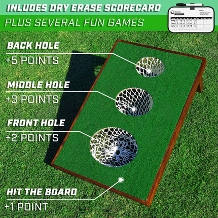 GoSports BattleChip Versus Golf Game - Includes Two 3 ft x 2 ft Targets, 16 Foam Balls, 2 Hitting Mats, Scorecard and Carrying Case