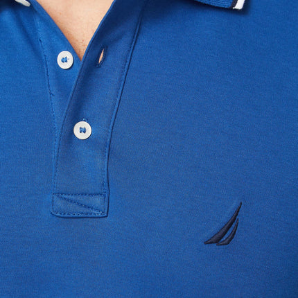 Polo Nautica Homme Coupe Classique Manches Courtes Coton Doux Uni, Bleu Monaco, XL