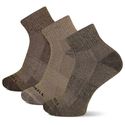 Merrell Unisex's Men's and Women's Wool Everyday Hiking Ankle Socks-3 & 6 Cushioned Moisture Wicking, Olive Assorted (3 Pairs), X-Large