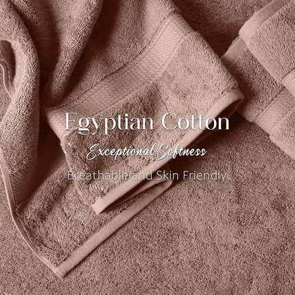 Superior Egyptian Cotton Pile Bath Towels, Ultra Soft Luxury Towel, Thick Plush Essentials, Absorbent Heavyweight, Guest Bath, Hotel, Resort, Spa, Pool, Bathroom, Shower Basics, Set of 2, Muted Mauve