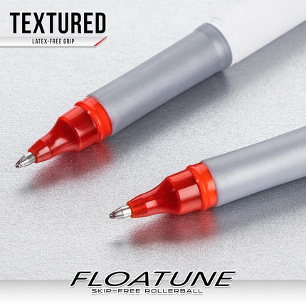 Pentel Floatune Rollerball, 0.8mm medium point, Black & Blue Ink, Pack of 8 pens (BY108PF8AC)
