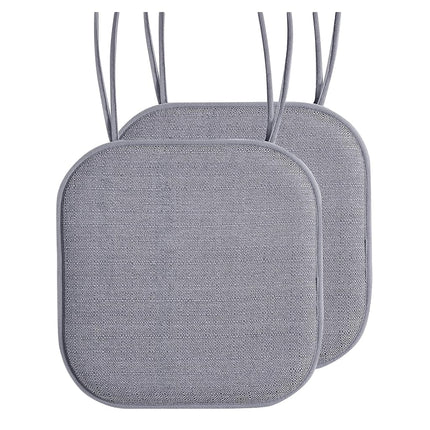 Elegant Comfort 2 Pack Chair Cushion Covers - Skid-Proof Rubber Backing - 16 x 16 Inch - Thick Dining Square Shape Seat Covers - Comfortable Textured Chair Pads with Ties - Mosaic Pattern, Gray