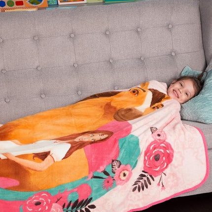 Franco Kids Bedding Super Soft Micro Raschel Throw, 46 in x 60 in, Spirit Riding Free