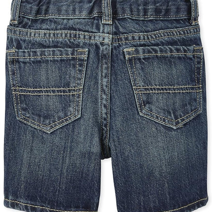 The Children's Place Boys' and Toddler Denim Shorts, Denim Multi 2-Pack, 4T