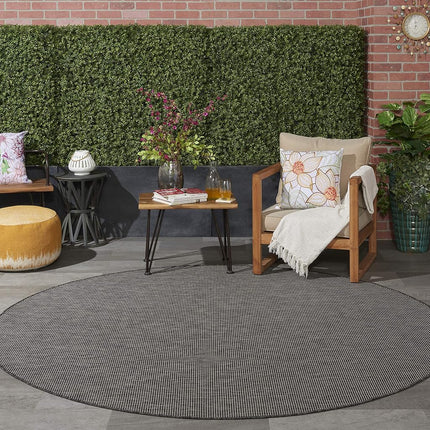Nourison Positano Indoor/Outdoor Terracotta 8' x Round Area Rug, Easy Cleaning, Non Shedding, Bed Room, Living Room, Dining Room, Backyard, Deck, Patio (8 Round)
