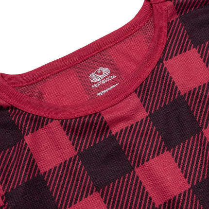 Conjunto de ropa interior térmica de gofre prémium para niños Fruit of the Loom, a cuadros de búfalo, talla XG