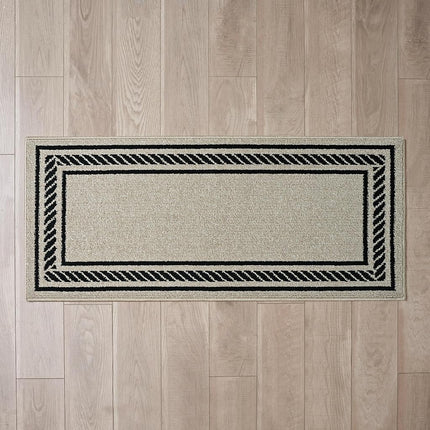 Nautica – Runner Rug | Indoor Runners for Hallways and Entry Rugs| Non-Slip and Non-Skid Entry and Kitchen Door Mat| Machine Washable Entryway Carpet Rugs | 2'2" x 5' | Rope Border Natural Twist