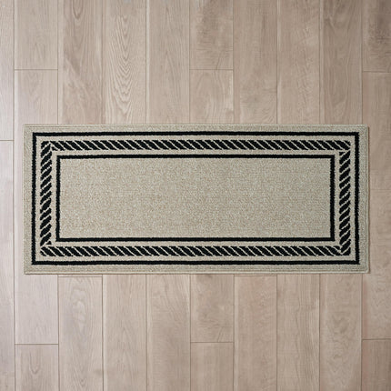 Nautica – Runner Rug | Indoor Runners for Hallways and Entry Rugs| Non-Slip and Non-Skid Entry and Kitchen Door Mat| Machine Washable Entryway Carpet Rugs | 2'2" x 5' | Rope Border Natural Twist