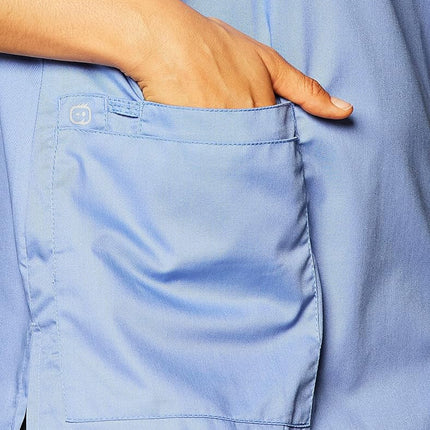 WonderWink Women's Plus-Size Wonderwork V-Neck Scrub Top, Ceil Blue, 3X-Large