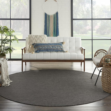 Nourison Positano Indoor/Outdoor Terracotta 8' x Round Area Rug, Easy Cleaning, Non Shedding, Bed Room, Living Room, Dining Room, Backyard, Deck, Patio (8 Round)