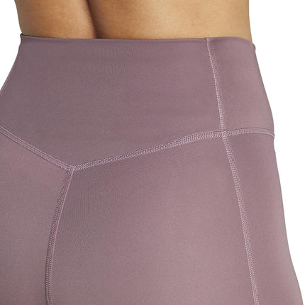 adidas Women's Optime Essentials Stash Pocket Full-Length Leggings, Shadow Fig, M, Shadow Fig, M