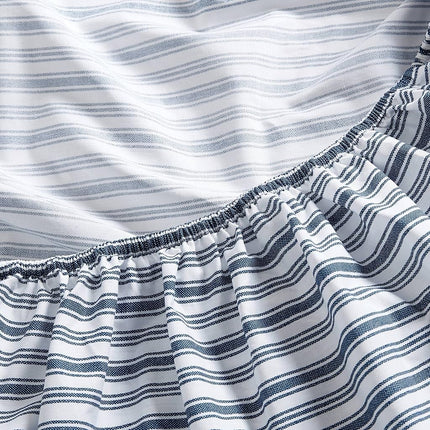 Nautica - Twin Sheets, Cotton Percale Bedding Set, Casual Home Decor (Coleridge Stripe Blue, Twin)