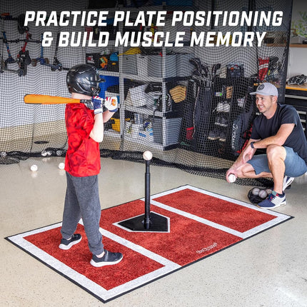 GoSports Baseball and Softball Hitting Mat for Batting Stance Practice - 6 x 4 ft