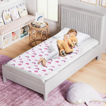 Potty Training Bed Pad, Waterproof Mattress Protector for 100% Night Time Protection|Rainbow|Lifesaver for Mattress Whilst Night Time Toilet Training|Easy to Wash & Dry|Fits Toddler & Single Size Bed
