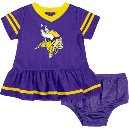 Vestido y cubrepañal de la NFL Minnesota Vikings, negro, 3-6 meses