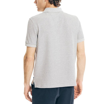 Nautica Men's Classic Short-Sleeve Solid Polo T-Shirt, Grey Heather-2, Medium