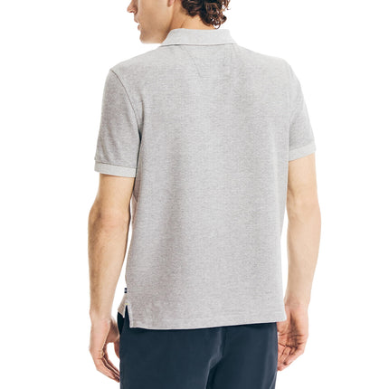 Nautica Men's Classic Short-Sleeve Solid Polo T-Shirt, Grey Heather-2, Medium