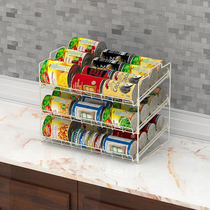 DecoBros Supreme Stackable Can Rack Organizer, White