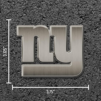 Rico Industries NFL New York Giants Antique Auto Emblem Antique Nickel Auto Emblem for Car/Truck/SUV