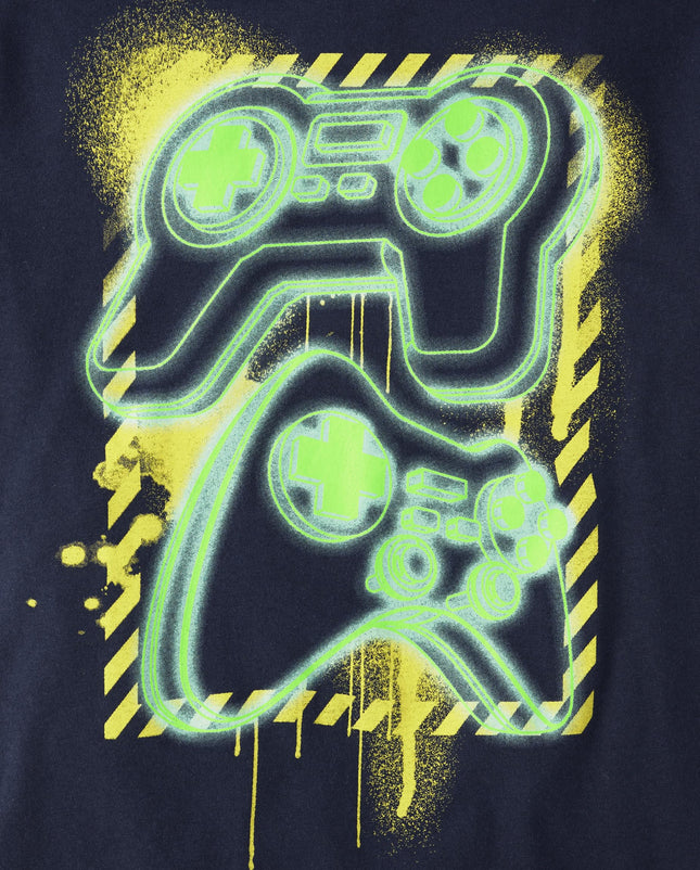The Children's Place Boys' 3-Pack Short Sleeve Graphic T-Shirt, Game Controller/Dual Game Controller/Gaming, Medium