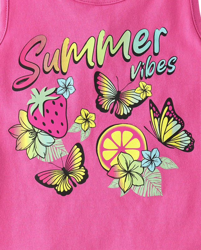 Camisetas sin mangas con flecos y gráficos para niñas The Children's Place, paquete de 4 Sugarcandy, talla extragrande