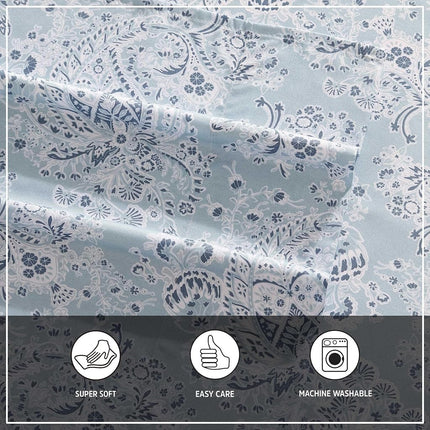 Wrangler - Twin Size Sheet Set, Ultra-Soft & Wrinkle-Resistant Bedding for Year Round Comfort, Deep Pockets, Bed Sheets with Matching Fitted Sheet & Pillowcase (Prairieland Paisley Blue)
