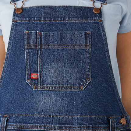 Dickies Women's Denim Boyfriend Bib Overall, Retro Stonewash, S