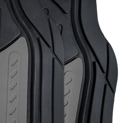 FH Group Automotive Floor Mats - Heavy-Duty Monster Eye Floor Mats for Cars, Universal Fit Full Set, Climaproof Floor Mats, Trimmable Floor Mats for Most Sedan, SUV, Truck Floor Mats Rubber Gray