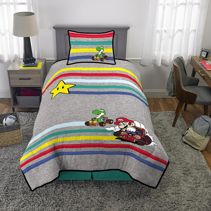 Franco Kids Quilt Set, Microfiber, Super Mario, Twin