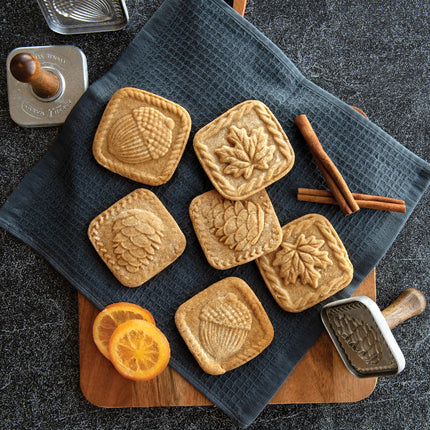 Nordic Ware Cookie Stamps, 3-Inch Squares, Silver