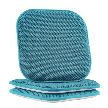 Elegant Comfort 2 Pack Chair Cushion Covers - Skid-Proof Rubber Backing - 16 x 16 Inch - Thick Dining Square Shape Seat Covers - Comfortable Textured Chair Pads with Ties - Honeycomb Pattern, Peacock