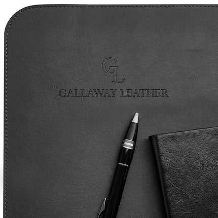 Gallaway Leather Desk Pad - Dark Brown (91cm x 43cm) Extended Non Slip Office Desk Protector for Gaming,Writing and Working, Premium PU Leather Mat Blotter Ideal for Home or Office (Black)