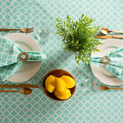 DII Lattice Tabletop Collection, Tablecloth, 60x104, Aqua