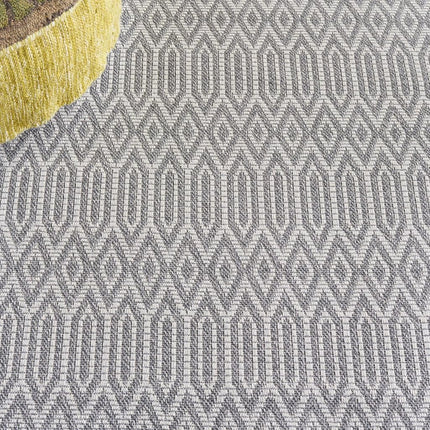 Safavieh Martha Stewart Collection by SAFAVIEH Alfombra geométrica contemporánea de algodón de 3' x 5' color antracita/gris claro MSR405F