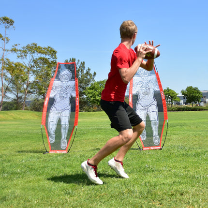 GoSports Football Xtraman Mannequin d'entraînement de défenseur pour Quarterback | QB Receveur pour la précision de la passe, les exercices de jeu de jambes et la pratique du blocage des joueurs de ligne